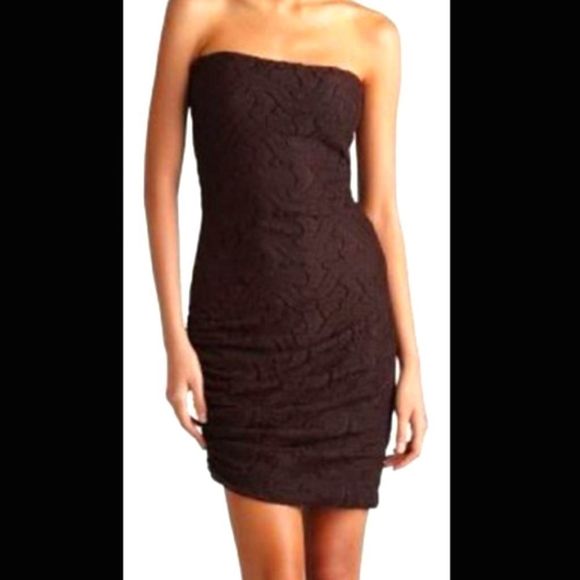 ALC Chocolate Brown Sleeveless Lace Overlay DreSs - Picture 5 of 6